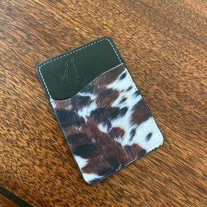 Cowhide card holder for phone